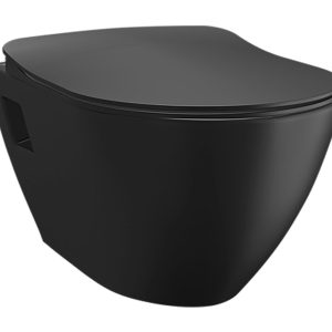 WC SUSPENDU DESIGN AVEC HYGIÈNE INOX (BIDET), NOIR MAT