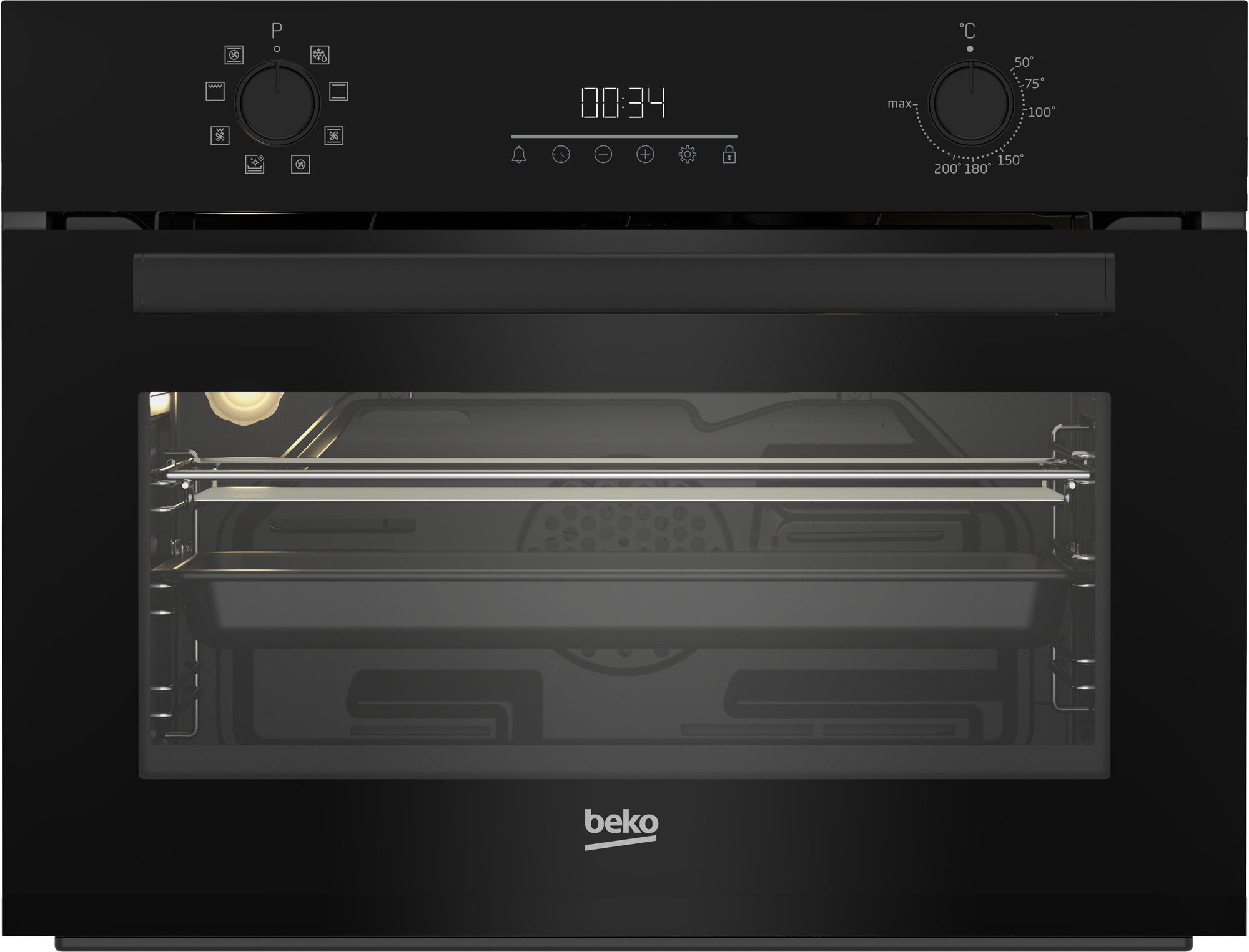 BBCM13300B: 45 cm compact 48 l Multifonctionnel Four encastré · Classe d'efficacité énergétique cavité principale A · Hauteur 45.5 cm · Couleur Noir.