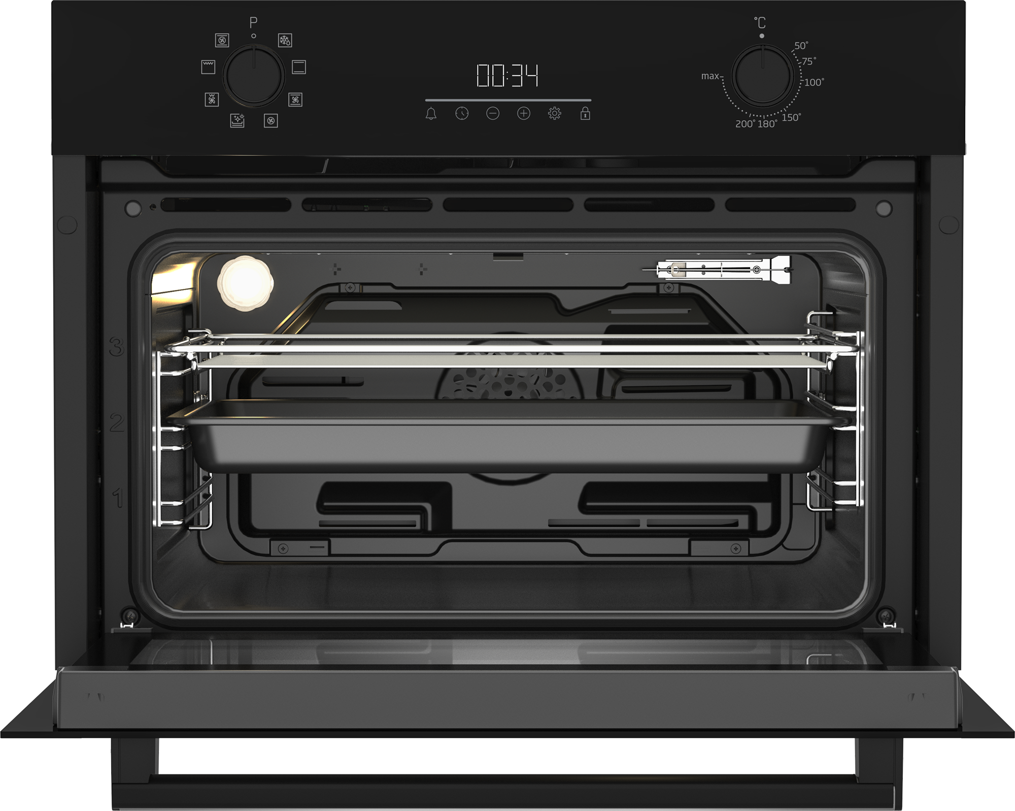 BBCM13300B: 45 cm compact 48 l Multifonctionnel Four encastré · Classe d'efficacité énergétique cavité principale A · Hauteur 45.5 cm · Couleur Noir.