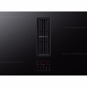 À retenir de la table de cuisson SAMSUNG CC90H84PADUR · Plaque encastrable vitrocéramique électrique · 4 foyers à induction · Hotte intégrée (Évacuation & ...