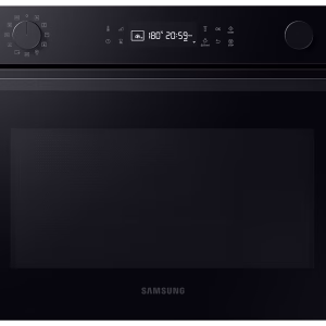 • Contenance nette: 50L • Micro-ondes Combi: 800W • SmartThings1 • Température four: 40-250°C • Température Gril: 150-250°C • 25 Fonctions de cuisson automatiques • 5 Fonctions de décongélation automatiques • Ecran LED avec touches • Cavité en céramique • Nettoyage à la vapeur • Onyx Black: Finition brillante